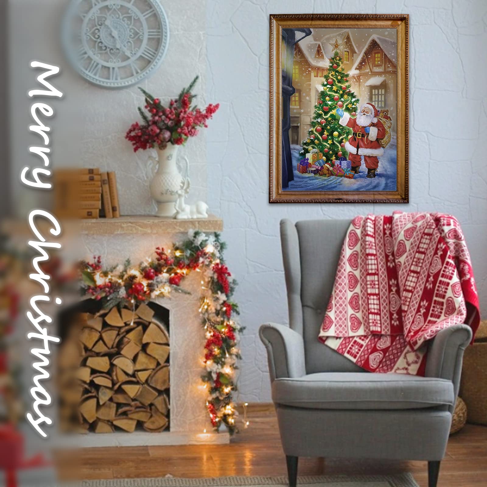 5D DIY Diamond Painting Kits for Adults - Christmas Santa Claus Diamond Art, 12x16 Inch Home Wall Decor, Perfect Holiday Craft Gift for Family & Friends | Great for Relaxation, Stress Relief & Creative Home Decoration