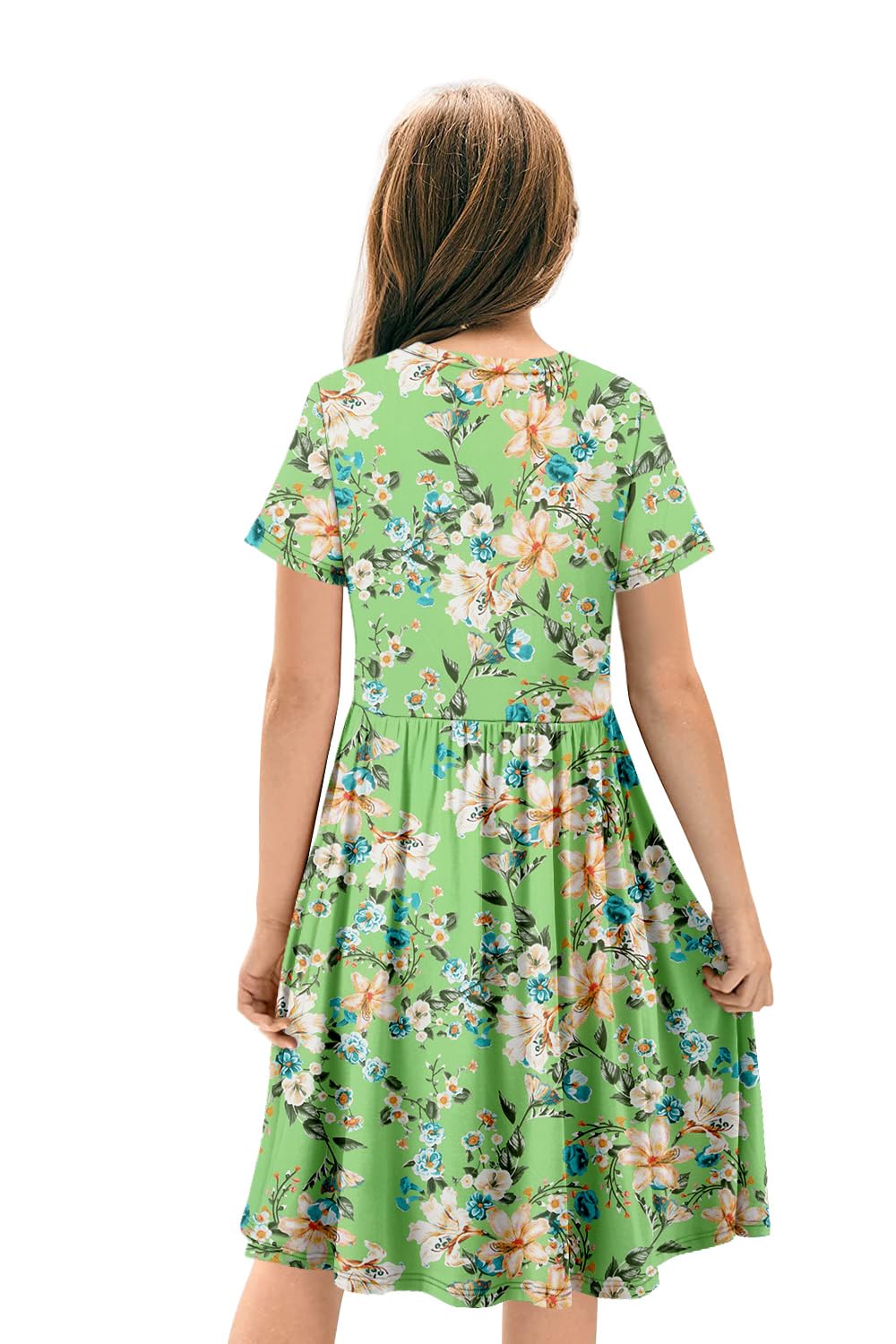 **Storeofbaby Girls Short Sleeve Casual A-Line Twirly Skater Dress for Kids 4-13 Years - Perfect for Playdates, Parties & Everyday Wear**