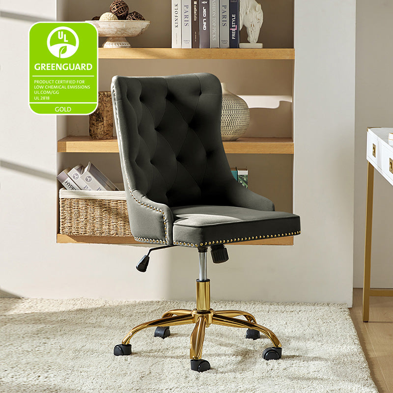 Adega Velvet Adjustable Office Chair - Ergonomic Desk Chair with Lumbar Support for Home Office, Gaming & Workspace - Comfortable Swivel Computer Chair for Long Hours Sitting