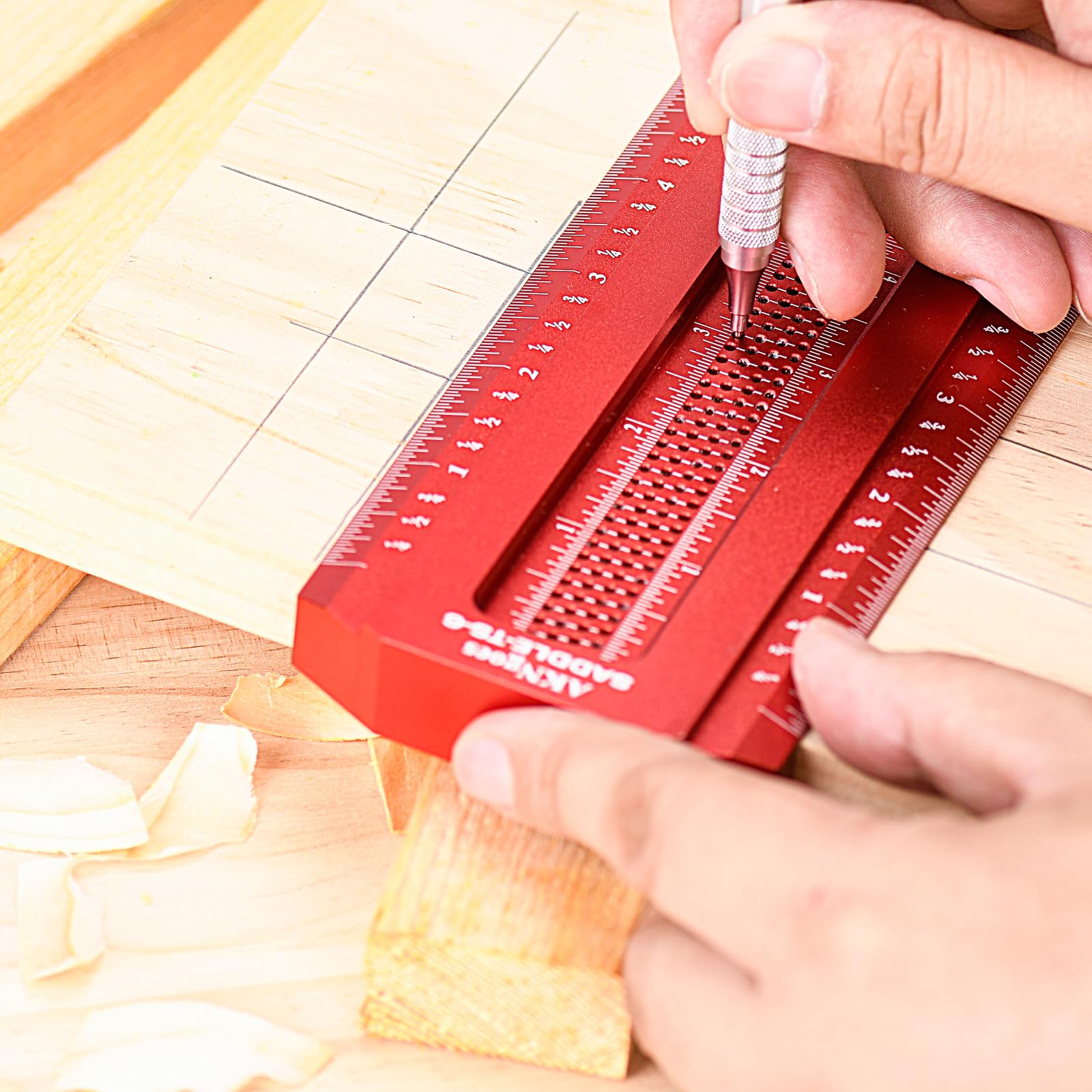 6 Inch Woodworking Saddle T-Square Ruler - Precision Carpenter Measuring Tool for Layout, Marking & DIY Projects - Perfect for Woodworking, Metalworking & Crafting