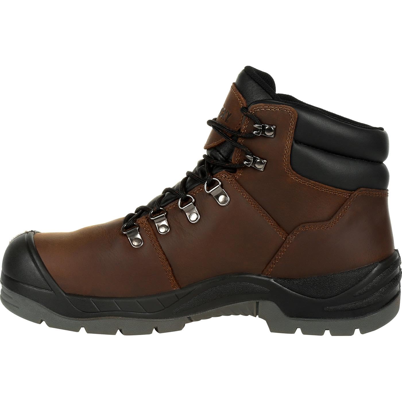 ROCKY Men's Worksmart 5-Inch Composite Toe Safety Work Shoes with Met Guard - EH Rated, Brown | Durable & Comfortable for Construction, Warehouse & Industrial Work