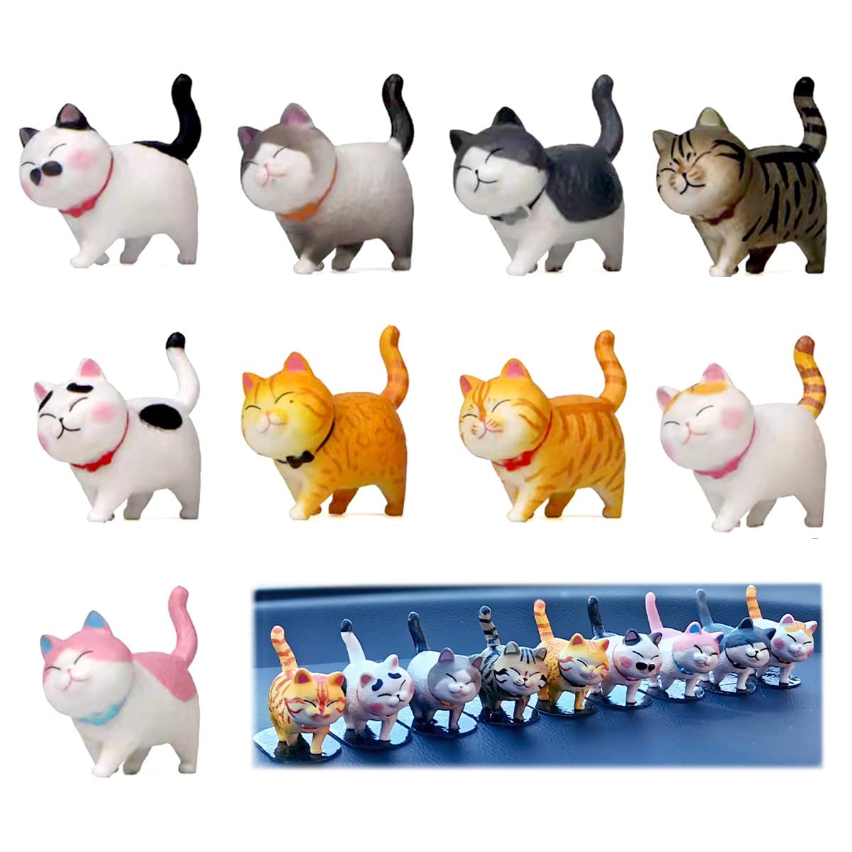 XiXiRan Miniature Cat Figurines Set - 3 Realistic Cat Statues for Cake Toppers, Educational Toys for Kids, Boys & Girls - Perfect for Cat Lovers, Birthday Parties & Home Decor