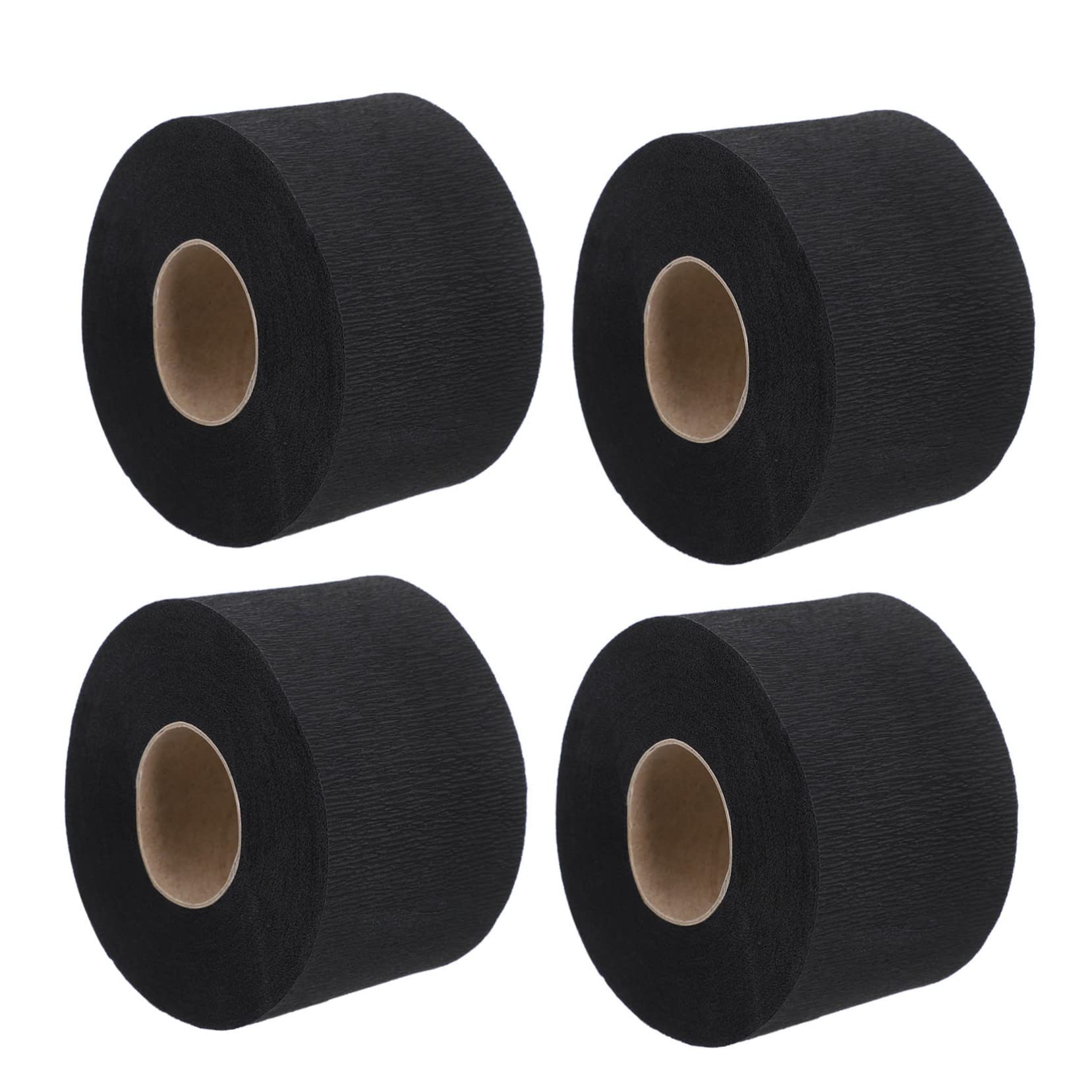 Ipetboom 4 Rolls Black Stretchy Paper Neck Strips for Salon & Barber - Disposable Haircut Neckbands for Hair Coloring, Styling & Grooming - Perfect for Salons, Barbershops & Home Haircuts