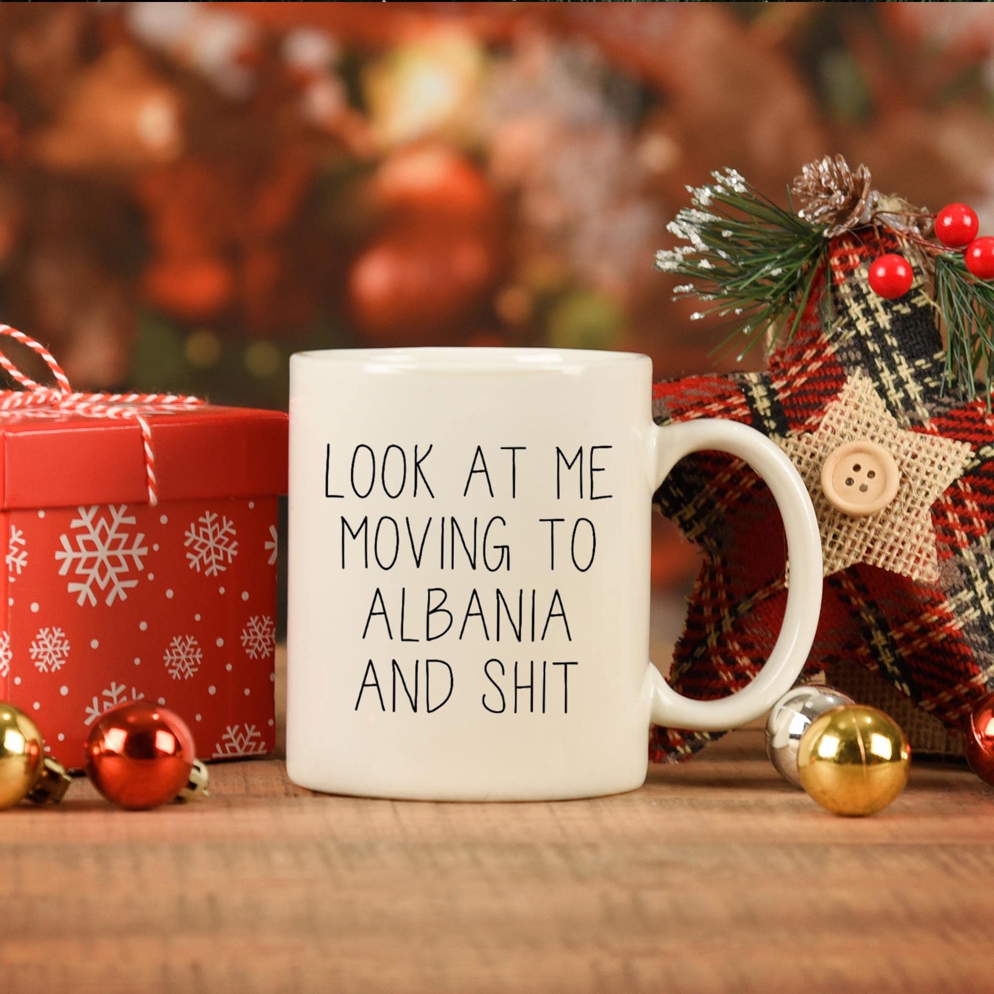 Moving to Albania Gift Set - Funny Albania Travel Coffee Mug & Keepsake Cup for Men & Women - Perfect Housewarming, Birthday & Farewell Present for Friends Moving Abroad - Great for New Home, Office Decor & Travel Memories