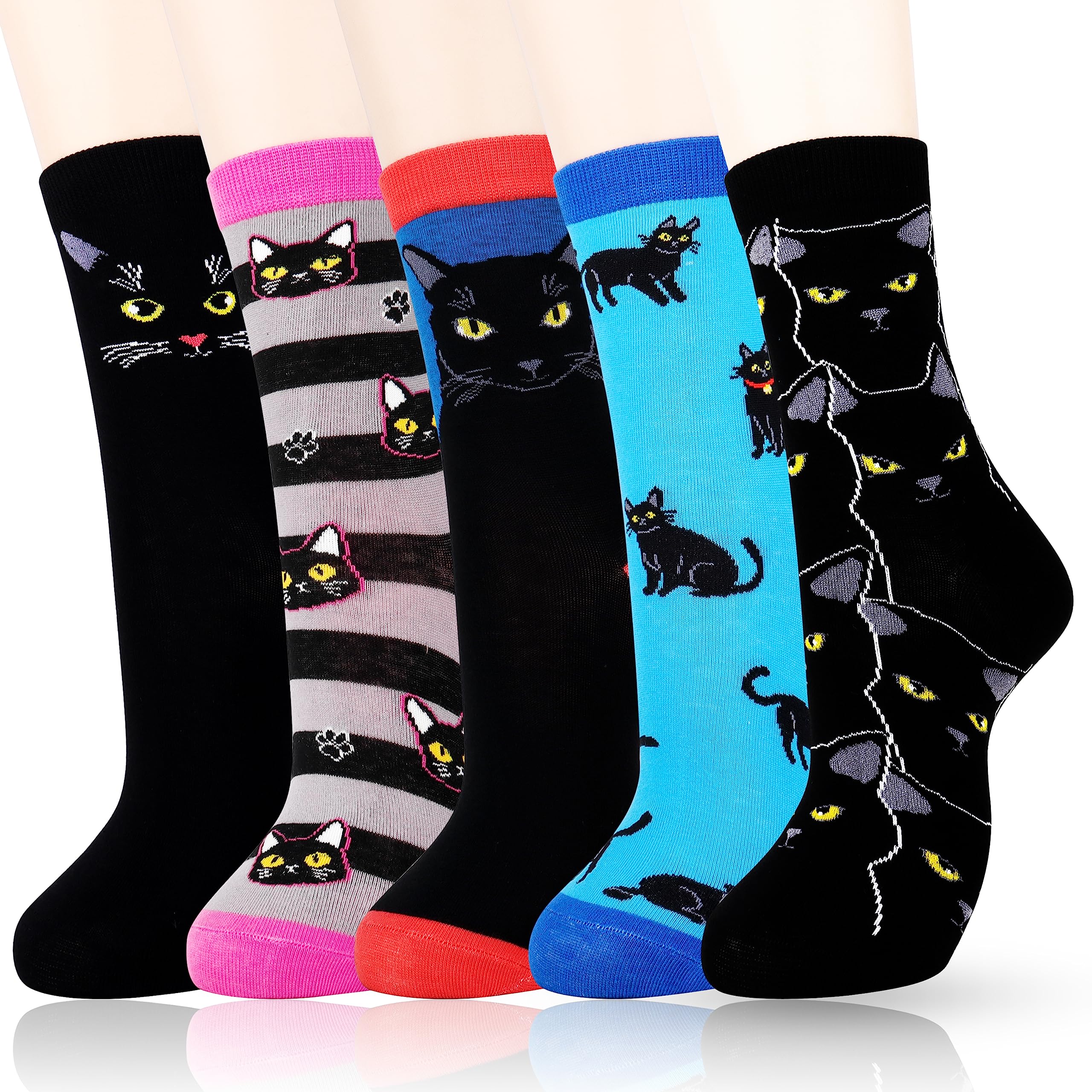 Belloxis Black Cat Socks for Women - Cute & Comfortable Ankle Socks - Perfect Birthday, Christmas & Golf Gifts for Teenage Girls - Great for Casual Wear, Sports & Gift Giving