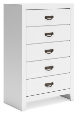 Binterglen 5-Drawer Chest Dresser - Modern Wooden Storage Cabinet for Bedroom, Living Room & Office Organization