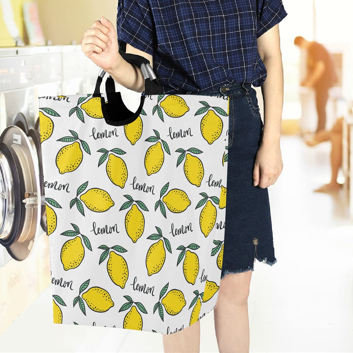 Visesunny Large Laundry Hamper Basket - 50L Water-Resistant Oxford Cloth Storage Organizer with Handles for Clothes, Toys & Linens | Perfect for Bedroom, Bathroom, Dorm & Kids Room | Space-Saving Home Organization Solution