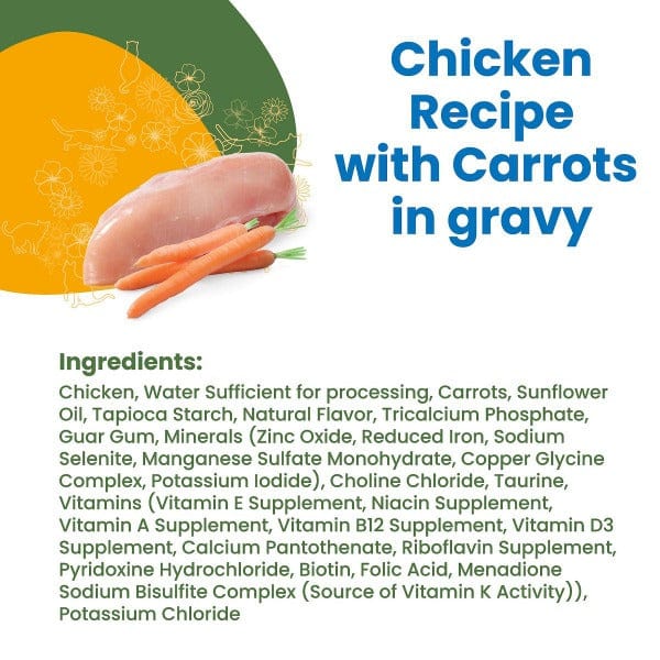 Almo Nature HQS Complete Chicken with Carrots in Gravy Canned Cat Food - Premium Grain-Free Wet Cat Food for Adult Cats, Rich in Protein - Perfect for Mealtime, Travel & Emergency Pet Food Storage