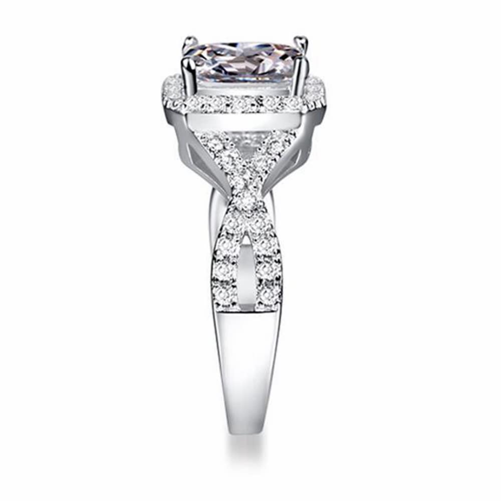 1.5 Carat Princess Cut Moissanite Engagement Rings for Women - 10K/14K/18K White Gold, Platinum Plated Silver - Anniversary & Promise Rings with Custom Text Engraving | Perfect for Proposals, Weddings & Romantic Gifts