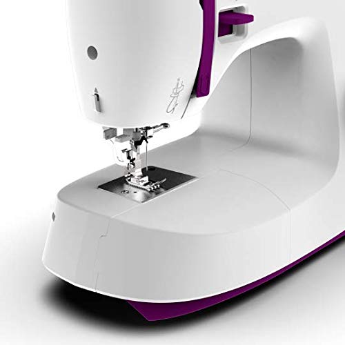 Necchi K132A Sewing Machine with 32 Stitches - Automatic Needle Threader, Metal Frame, White & Purple - Perfect for Home Tailoring, Quilting, and DIY Fashion Projects
