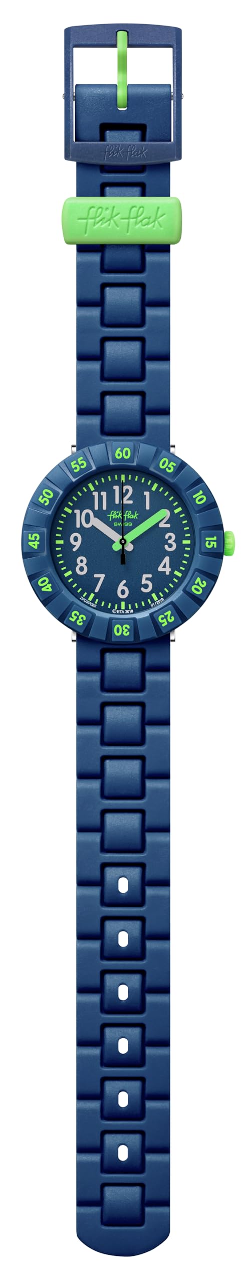 Flik Flak Solo Dark Blue Waterproof Kids Watch - Durable Analog Wristwatch for Boys & Girls - Perfect for Swimming, School & Outdoor Activities
