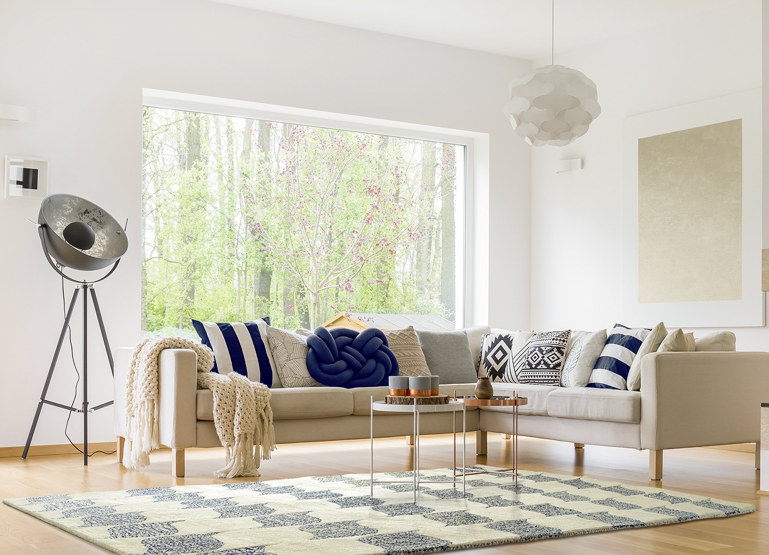 Kaleen Stesso Collection Hand-Tufted Ivory Area Rug 5' x 7'9