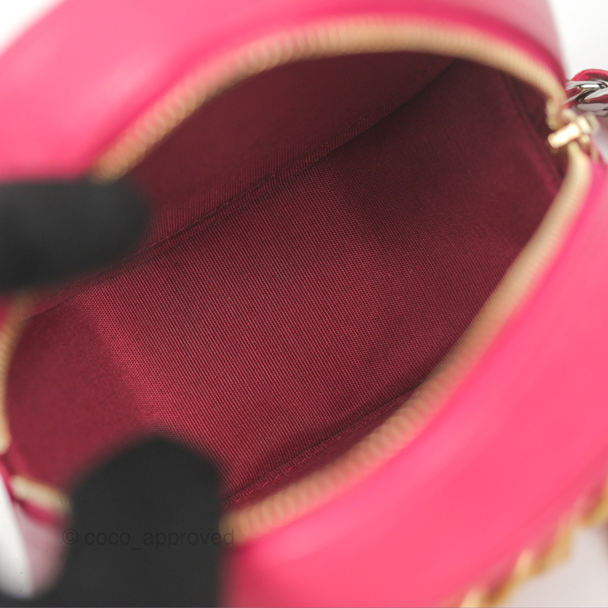 Chanel 19 Round Clutch with Chain - Dark Pink Mixed Hardware Crossbody Bag for Women | Luxury Evening Purse for Parties, Dinner Dates & Special Occasions