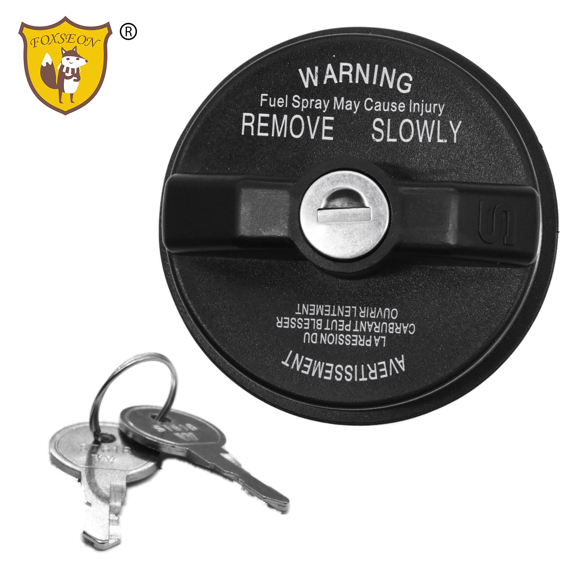 FOXSEON Locking Gas Cap - Compatible with Dodge Ram 1500, Challenger, Grand Caravan, Cherokee, Wrangler TJ LJ JK JKU JL JLU JT - Replaces OEM 05278655AB, 5278655AB - Anti-Theft Fuel Tank Security for Parking & Road Trips
