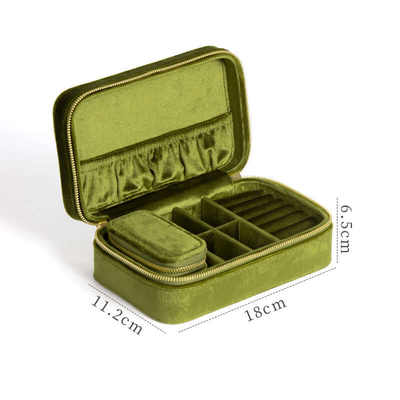Portable Velvet Jewelry Organizer Box with Multiple Compartments - Travel Jewelry Case for Necklaces, Rings & Earrings | Perfect for Home Storage & Travel Accessories (SS029)