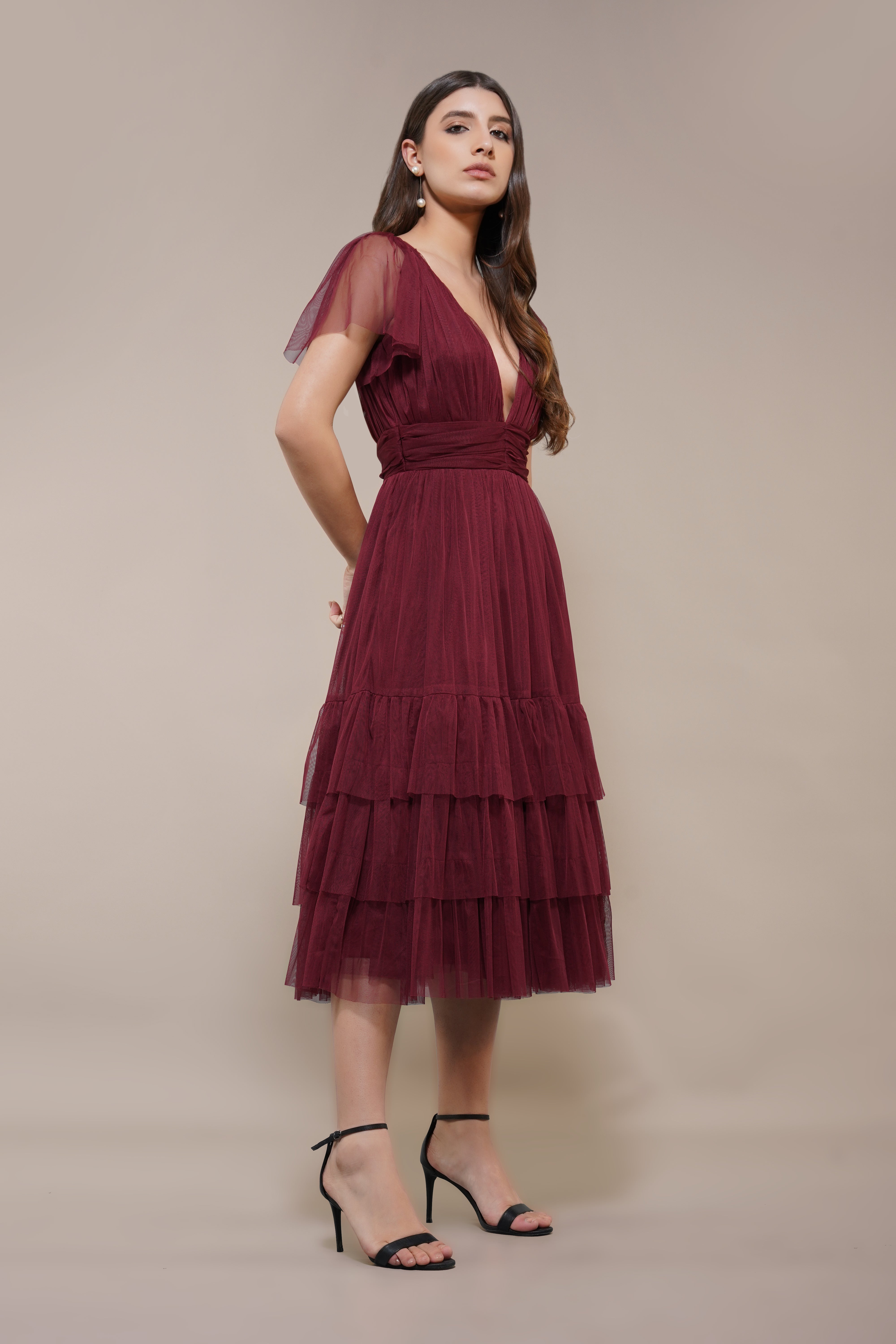 Elegant Madison Burgundy Bridesmaid Dress - A-Line Floor-Length Formal Gown for Weddings, Prom & Special Occasions