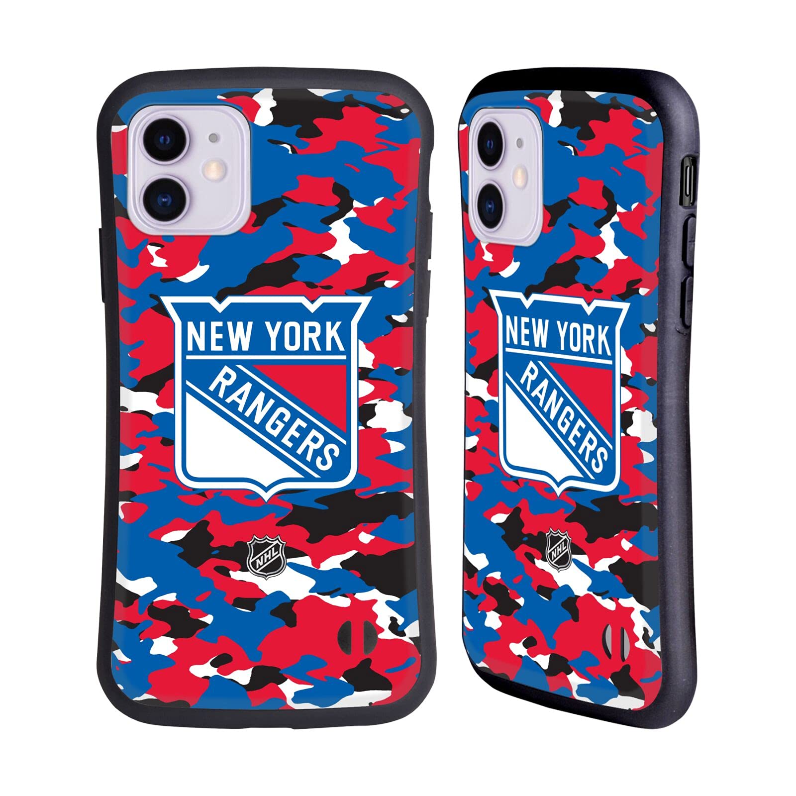 Officially Licensed NHL New York Rangers Camouflage Hybrid Phone Case for Apple iPhone 11 - Durable Protection with Team Spirit | Perfect for Hockey Fans & Game Day Support