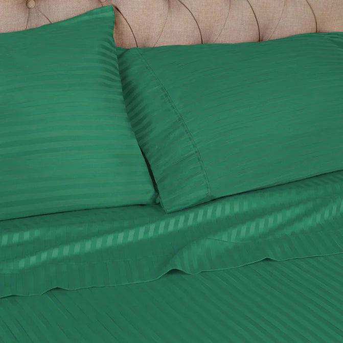 Premium Egyptian Cotton 300 Thread Count Pillowcase Set - 2 Piece Striped Bedding for Luxury Hotels & Home Decor