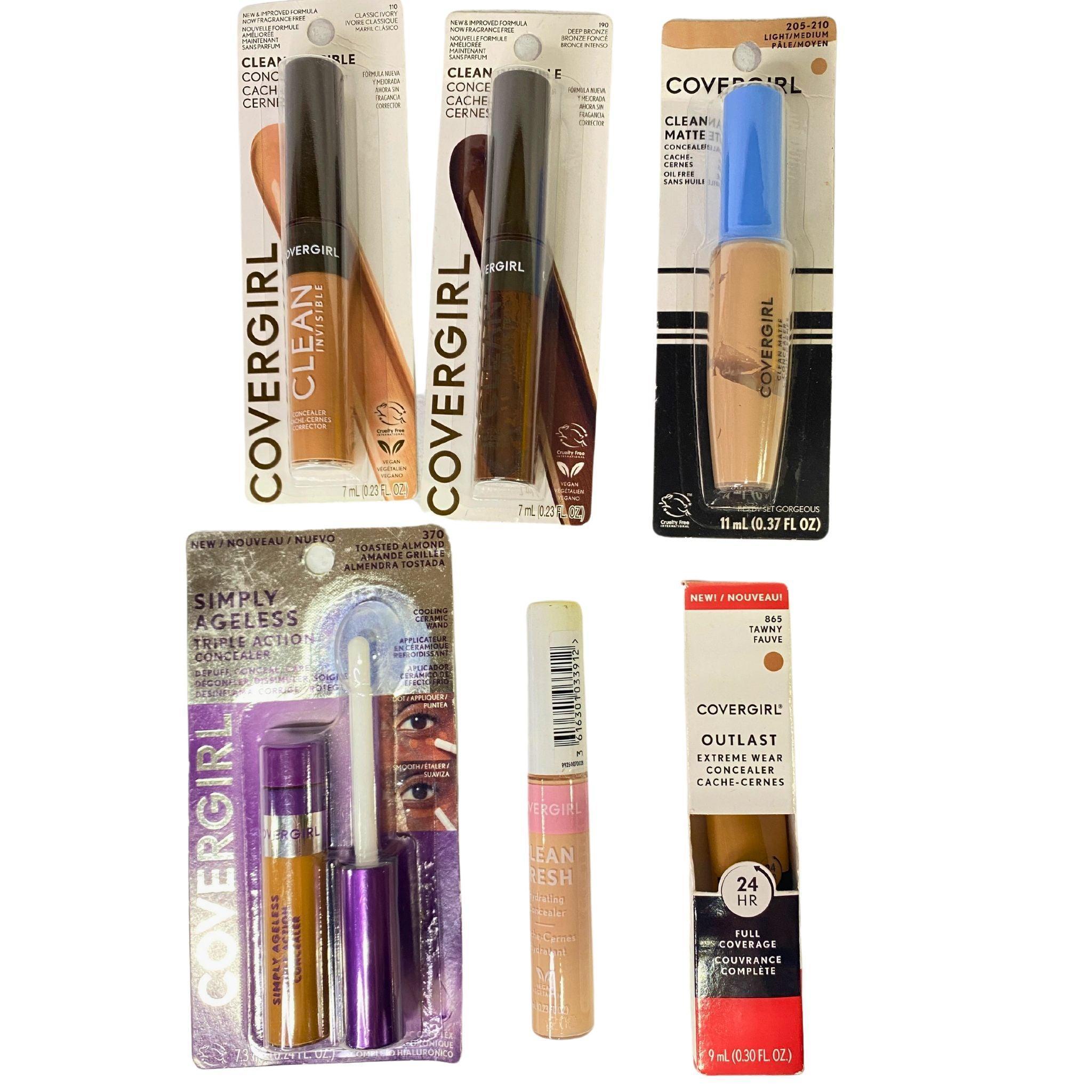 Covergirl Concealers Assorted Mix - 60 Pcs Lot with Hydrating & Matte Formulas in Multiple Shades for Flawless Coverage | Perfect for Daily Makeup, Contouring & Blemish Concealing