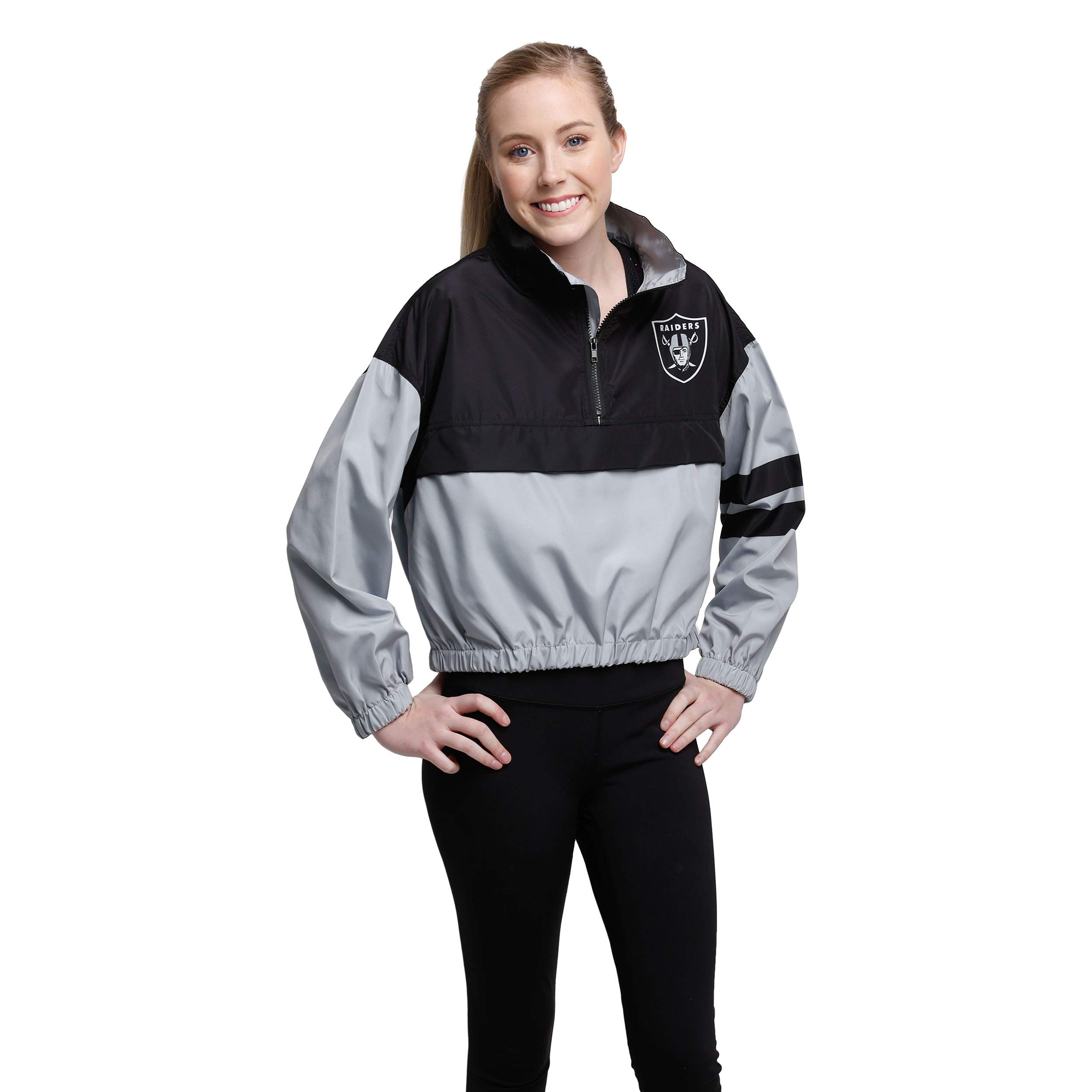 Las Vegas Raiders Women's Lightweight Windbreaker Jacket - Water-Resistant & Breathable for Game Day, Outdoor Sports & Casual Wear
