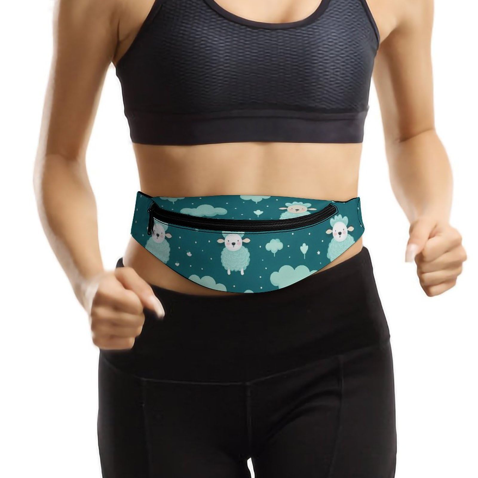 Adjustable Crossbody Waist Bag for Women & Men - Cute Sheep Design Belt Bag Pouch - Perfect for Travel, Hiking, Concerts & Daily Use