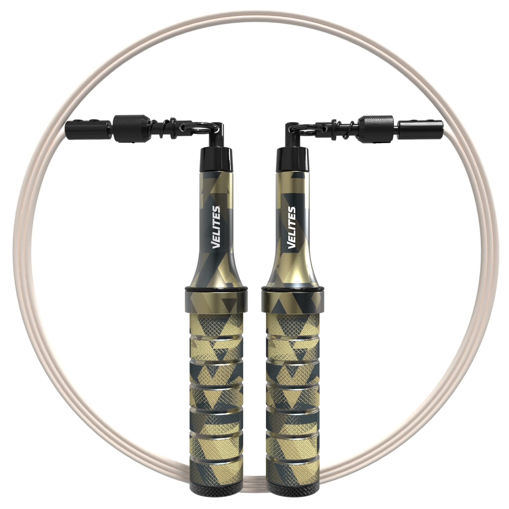 Velites Weighted Jump Rope for Cross Training, Boxing, MMA & Fitness - Adjustable Aluminum Skipping Rope for Home Gym, Cardio & Weight Loss - Perfect for Athletes & Beginners