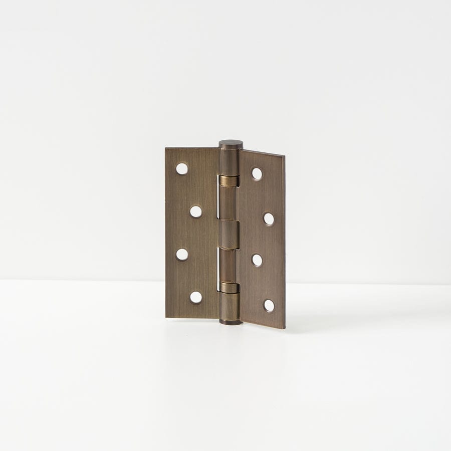 Antique Brass Door Butt Hinge - Single Solid Brass Hinge for Interior/Exterior Doors, Cabinets & Furniture - Heavy Duty & Decorative Hardware