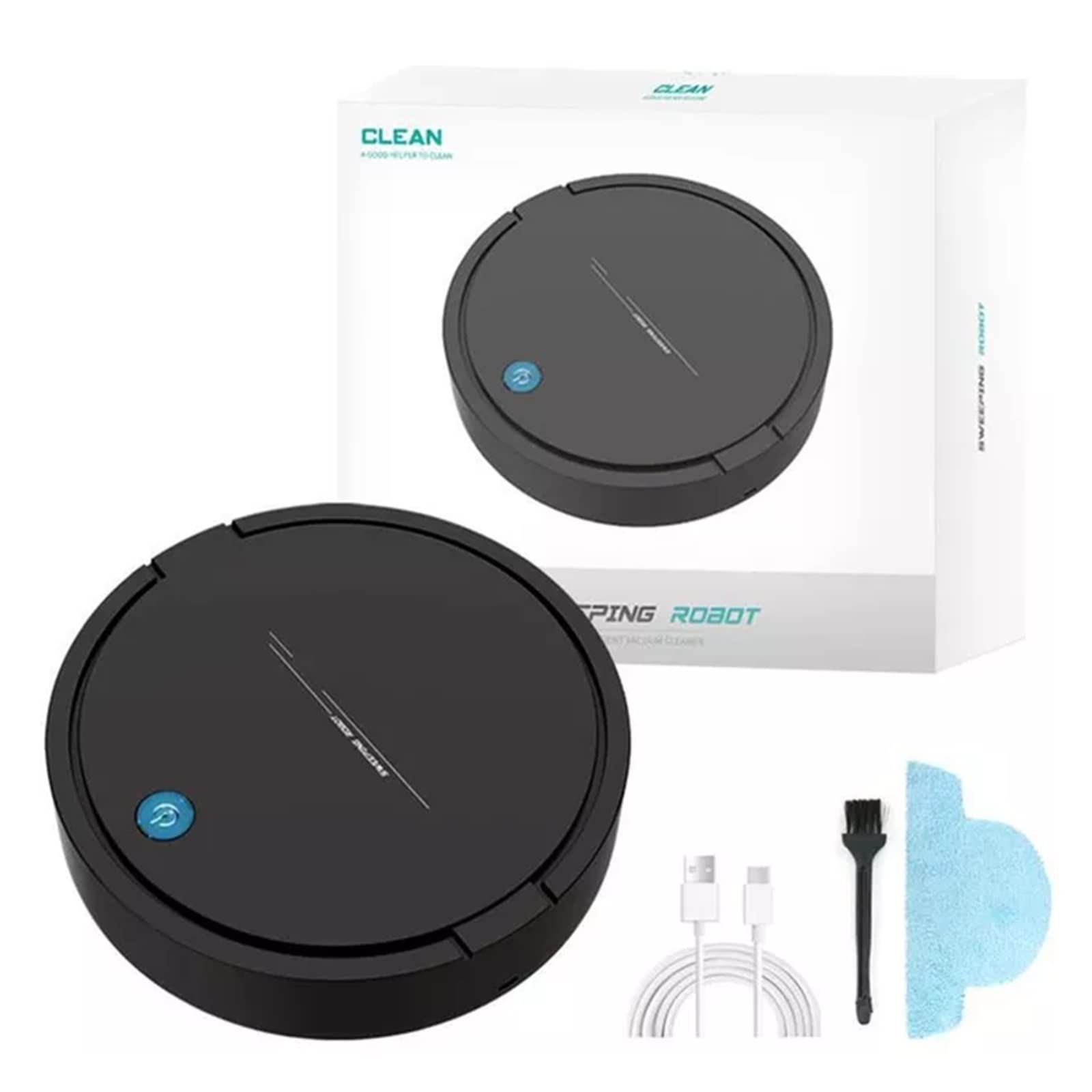 Joostee Smart Vacuum Cleaner - Small Household Robot for Home Cleaning (Black)