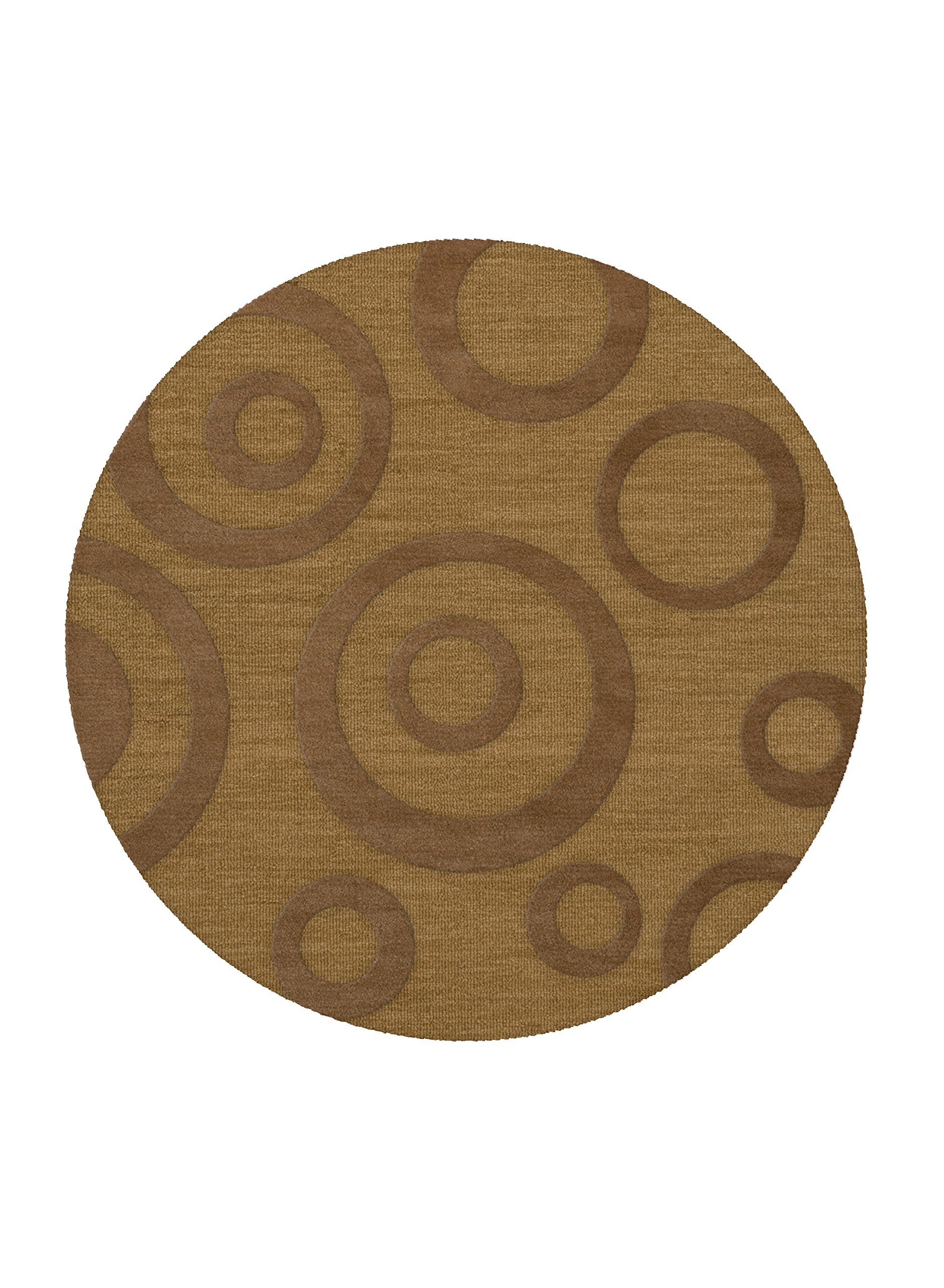 Dalyn Rugs Dover DV5 8' Round Area Rug in Gold Dust - Perfect for Living Room, Bedroom, or Dining Room Decor