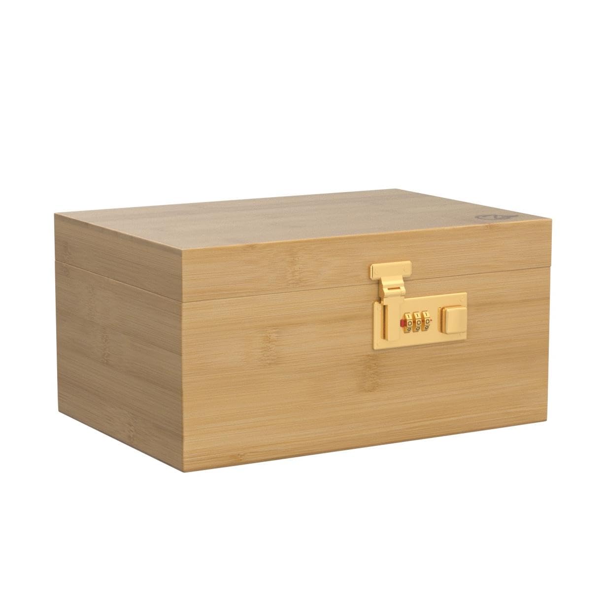 OZCHIN Large Bamboo Storage Box with Combination Lock - Decorative Home Organizer for Jewelry, Documents & Keepsakes - Natural Bamboo Wooden Box for Bedroom, Office & Living Room Storage