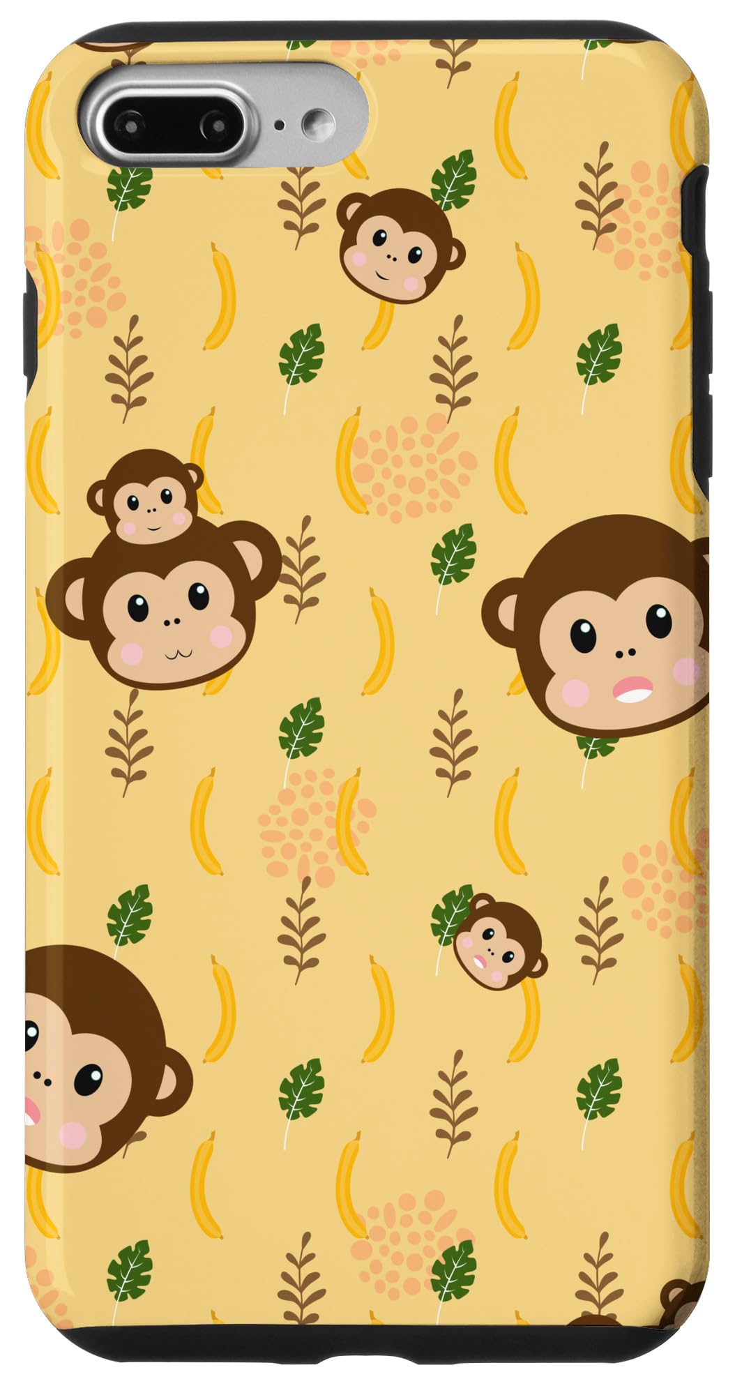 iPhone 7 Plus/8 Plus Animal Jungle Pattern Phone Case - Cute Monkey Design Protective Cover for Everyday Use, Outdoor Adventures & Travel