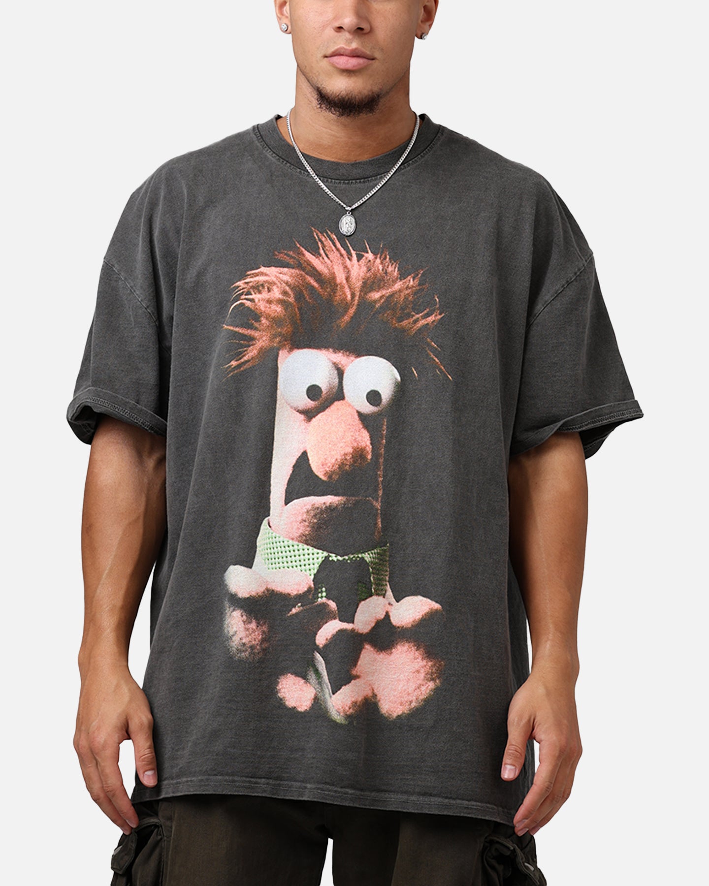 Vintage Disney The Muppets Beaker Graphic Heavyweight Cotton T-Shirt - Black Wash - Casual Wear & Pop Culture Fan Gift