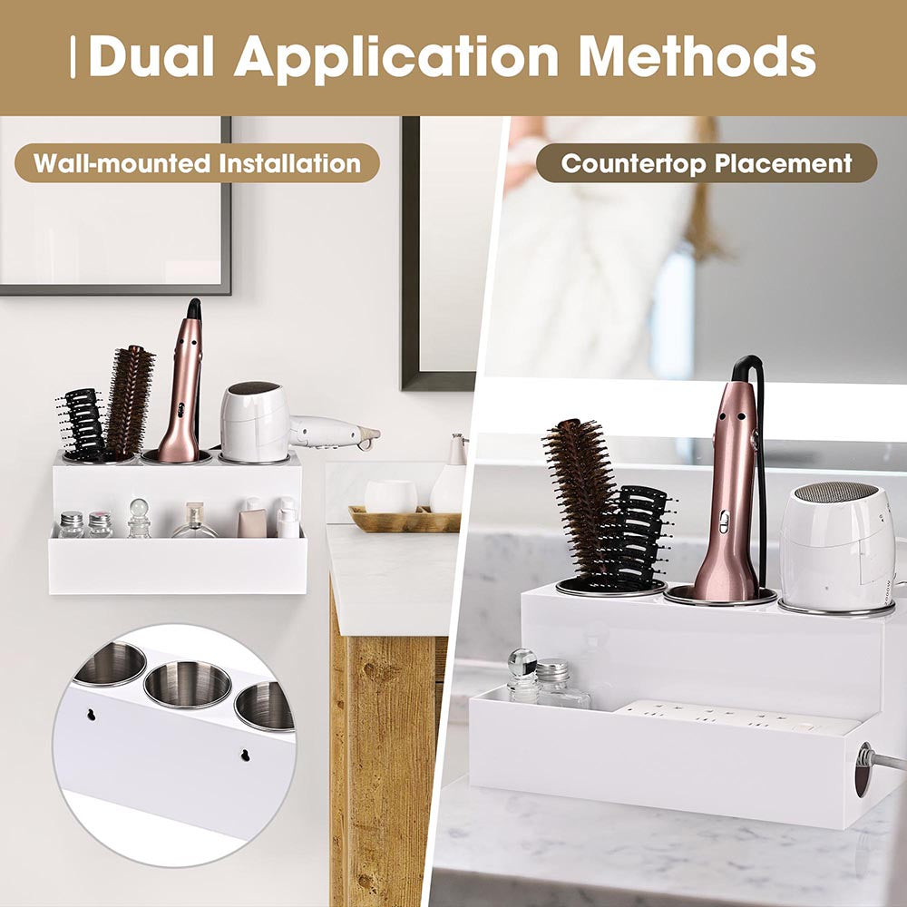 TheLAShop Hair Tool Organizer - Bathroom & Vanity Storage Holder for Hair Dryers, Straighteners & Curling Irons - Perfect for Dressing Tables, Countertops & Travel