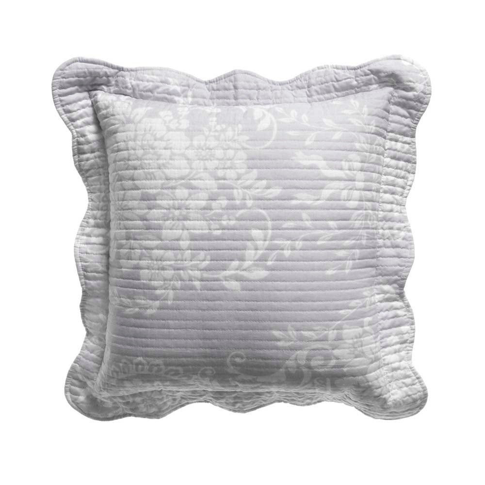 Florence Grey Square Filled Cushion - Soft Decorative Throw Pillow for Sofa, Bed & Home Decor | Perfect for Living Room, Bedroom & Nursery