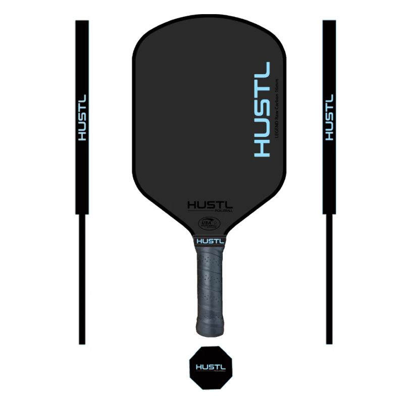 HUSTL Legend Gen 2 16mm Raw Carbon Fiber Pickleball Paddle - Professional Tournament Grade Paddle for Competitive Play & Outdoor Sports