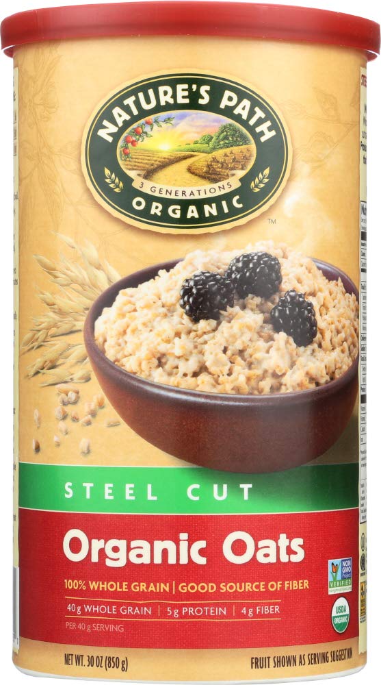 Organic Steel Cut Oats - 30oz Bulk Pack (Case of 6) | High Fiber Breakfast Cereal | Perfect for Oatmeal, Baking & Healthy Meal Prep