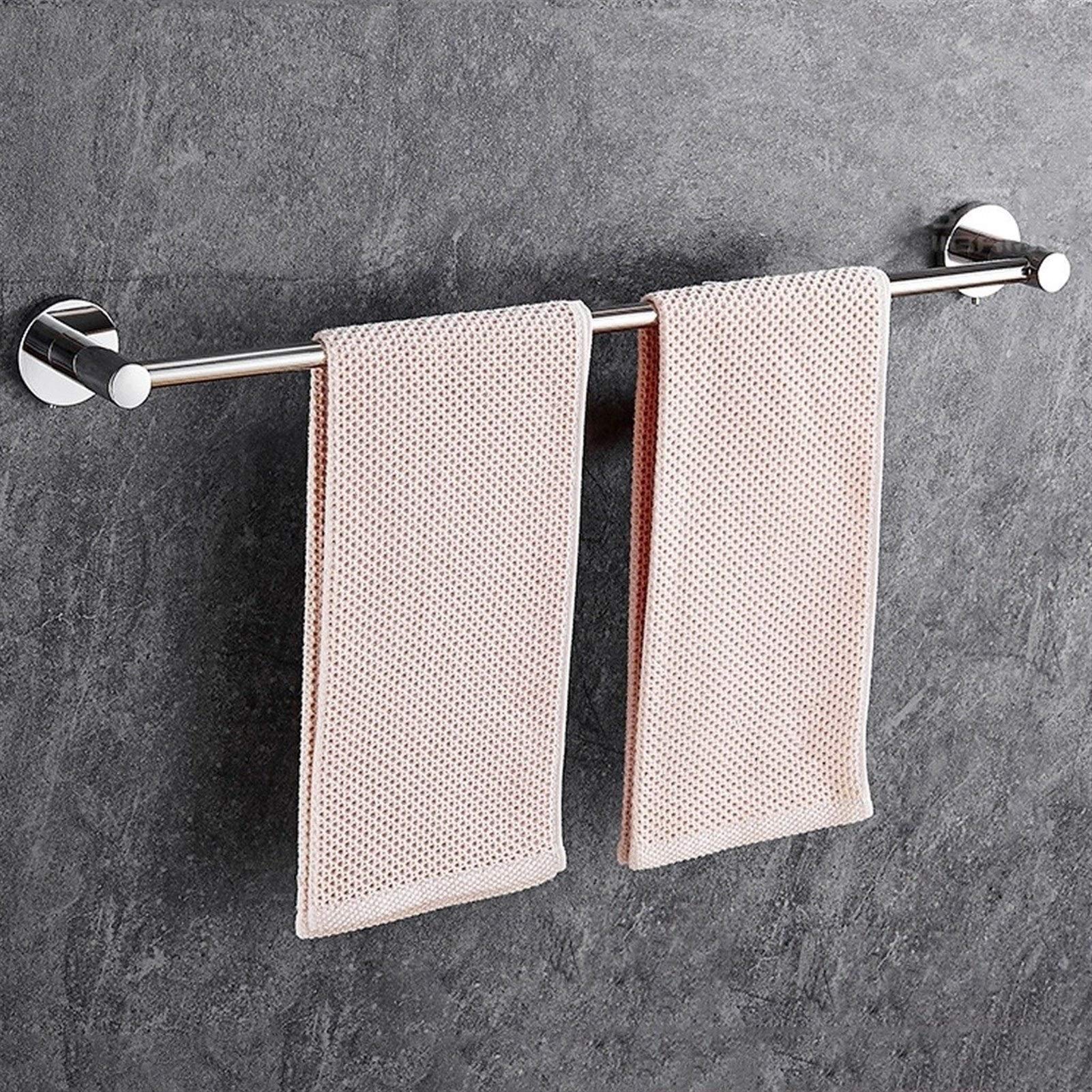 MSHAHO 90Cm Wall Mounted Towel Rack - Single Rod Bathroom Towel Holder for Hotels, Apartments & Kitchen - Rustproof Stainless Steel Space-Saving Design - Perfect for Hanging Towels, Robes or Utensils in Bath, Toilet & Laundry Rooms