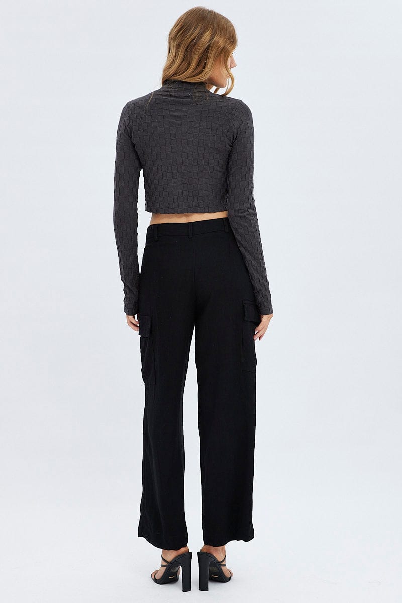 Stylish Black Low Rise Wide Leg Cargo Pants for Women - Perfect for Casual Outfits, Streetwear & Outdoor Adventures