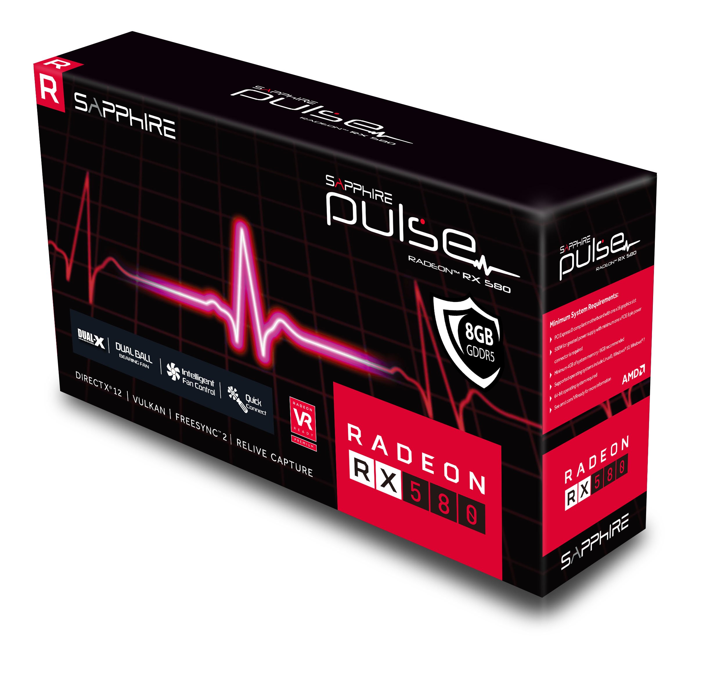 Renewed Sapphire Radeon Pulse RX 580 8GB GDDR5 PCI-E Graphics Card with Backplate | Dual HDMI, DVI-D & Dual DP | UEFI Support | Great for Gaming, Video Editing & Crypto Mining