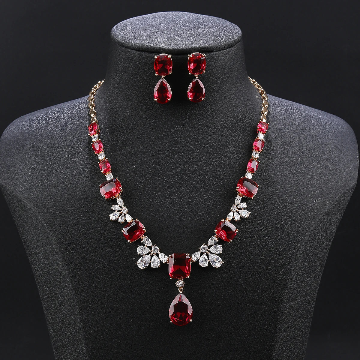 High-Quality Cubic Zirconia Bridal Jewelry Set for Women - Flower Necklace & Earrings Wedding Accessories | Elegant Wedding, Engagement & Special Occasion Jewelry