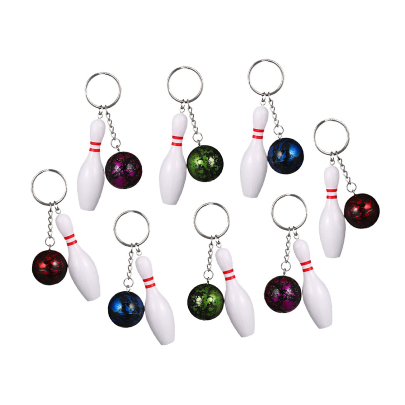 INOOMP Sports Bowling Keychain - Compact Hanging Design, Small Sports Accessory for Bowling Enthusiasts, Perfect for Gym Bags, Backpacks, and Key Rings