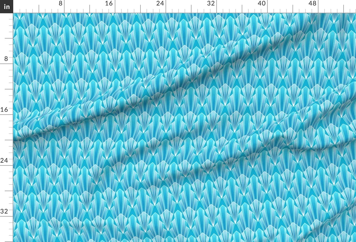Art Deco Crystals Blue Printed Minky Fabric by The Yard - Soft & Durable for Baby Blankets, Quilt Backing, Plush Toys - Perfect for DIY Sewing Projects & Nursery Decor