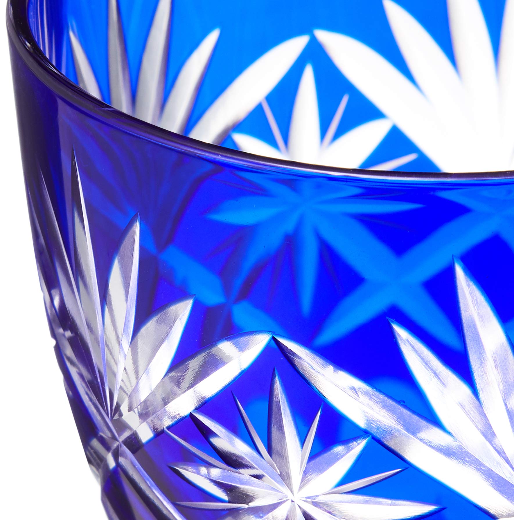 Tajimaglas TG98-203-2 Edo Kiriko Star Kiriko Glass Sake Cups (Guinomi) - Traditional Japanese Handcrafted Sake Set for Home Bar, Gift & Japanese Culture Enthusiasts