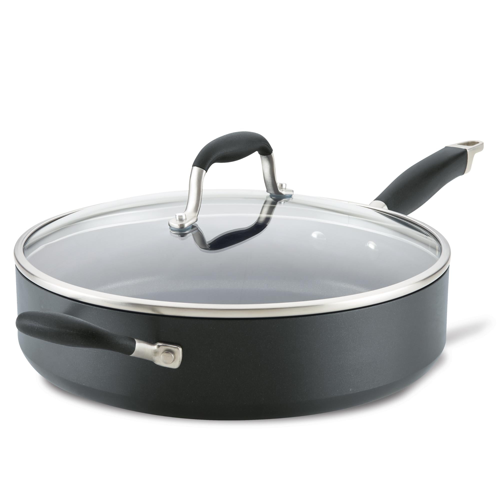Premium 5 Quart Nonstick Saute Pan with Helper Handle - Perfect for Home Cooking, Frying & Searing | Induction Compatible & Oven Safe Up to 500°F