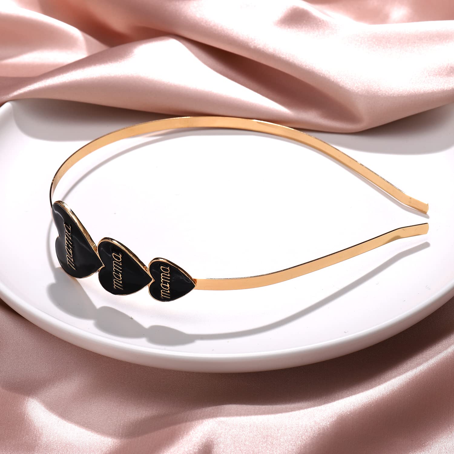 Mama Headband for Women - Enamel Letter 'Mama' Love Heart Hairband - Mother's Day, Birthday Gift for Mom from Daughter or Son | Perfect for New Moms, Festivals & Everyday Wear