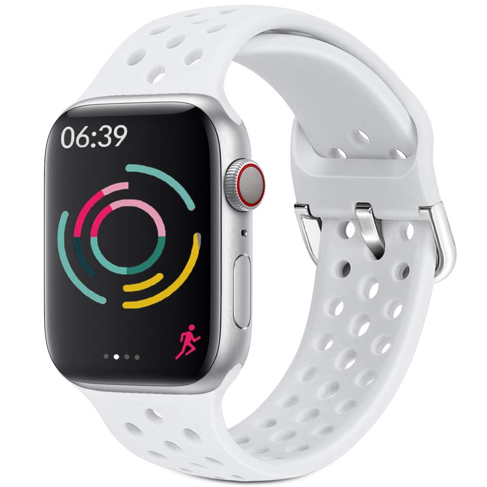 Hisri Compatible with Apple Watch Band 49mm 45mm 44mm 42mm 41mm 40mm 38mm - Sport Breathable Waterproof Soft Silicone Replacement Strap for iWatch Ultra SE Series 8 7 6 5 4 3 2 1 - Perfect for Running, Swimming, Workout & Daily Wear (Men & Women)