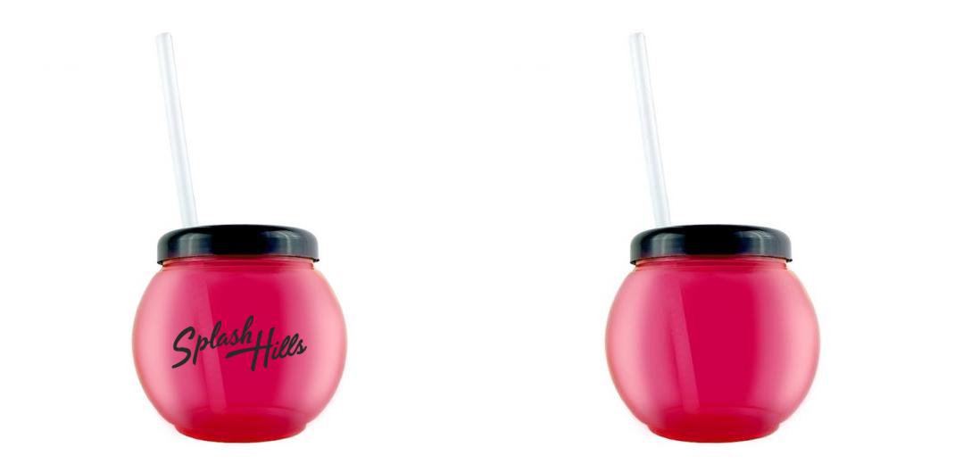 BarConic® 20 oz Pink Fishbowl Cup with Lid and Straw - Perfect for Bubble Tea, Smoothies, and Fun Party Drinks
