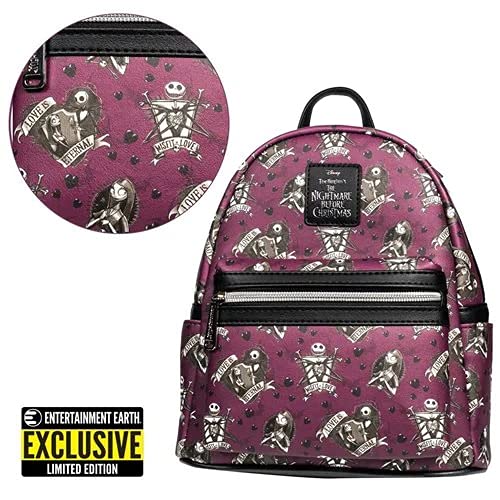 Exclusive Nightmare Before Christmas 'Love is Eternal' Mini Backpack - Perfect for Halloween, Cosplay & Disney Themed Events