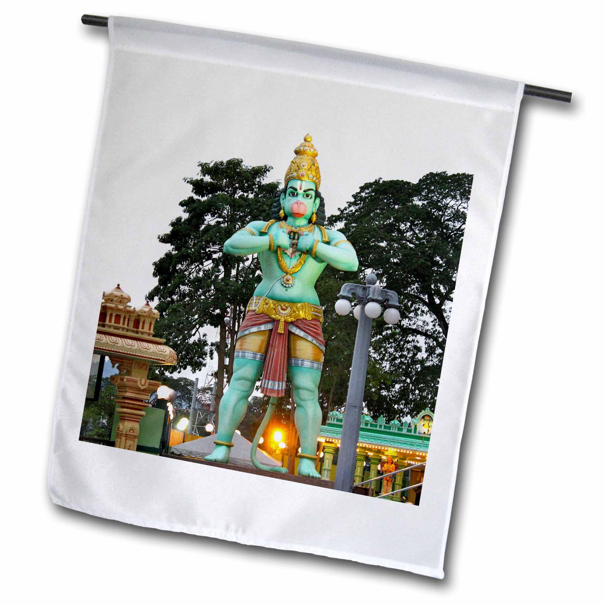 3dRose Monkey God Statue at Batu Caves Malaysia Garden Flag - 12x18 Inch Outdoor Decorative Flag with UV Protection, Perfect for Patio, Yard, and Garden Decor