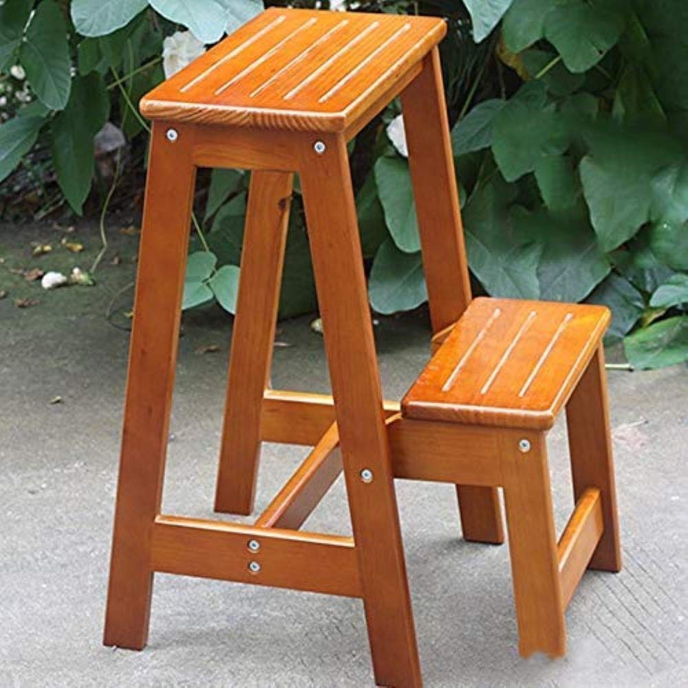Solid Wood Folding Step Stool for Home - Indoor Climbing Stool, Ladder Chair & Shoe Bench - Perfect for Kids, Elderly & Bathroom Use